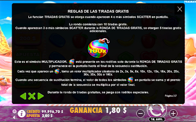 Giros gratis de la tragamonedas Sweet Bonanza