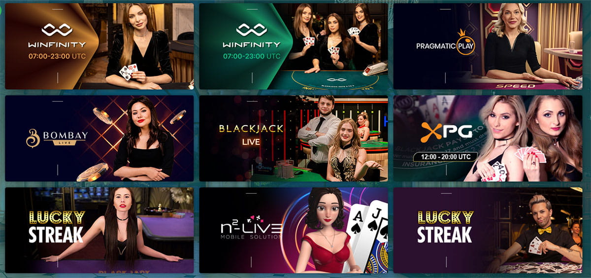 Ruleta, blackjack y otros juegos en el casino 22bet.