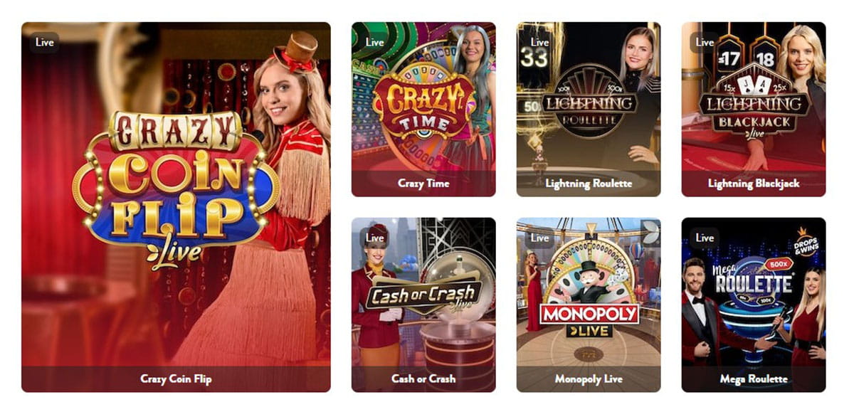 Ruleta, blackjack y otros juegos en el casino Dunder.