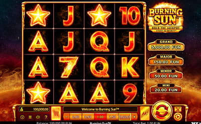 La tragaperras online Burning Sun en el Unique Casino en Venezuela.