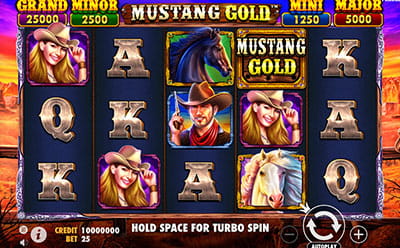 La tragaperras online Mustang Gold en el casino King Billy en Venezuela.