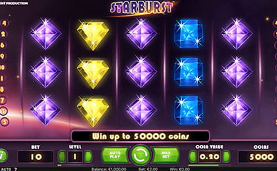 La tragaperras online Starburst en el casino 1xBet en Venezuela.